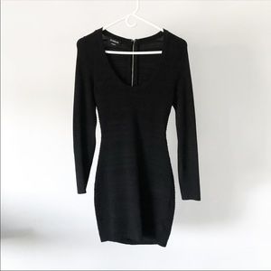 Express Open Back Long sleeve Black Dress